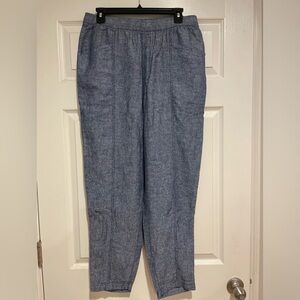 Old Navy Chambray High Rise Linen Blend Pants Size Medium